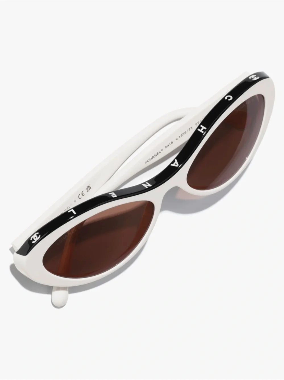 CHANEL Acetate Oval Sunglasses 5416-A White Orig $485 New! 🖤